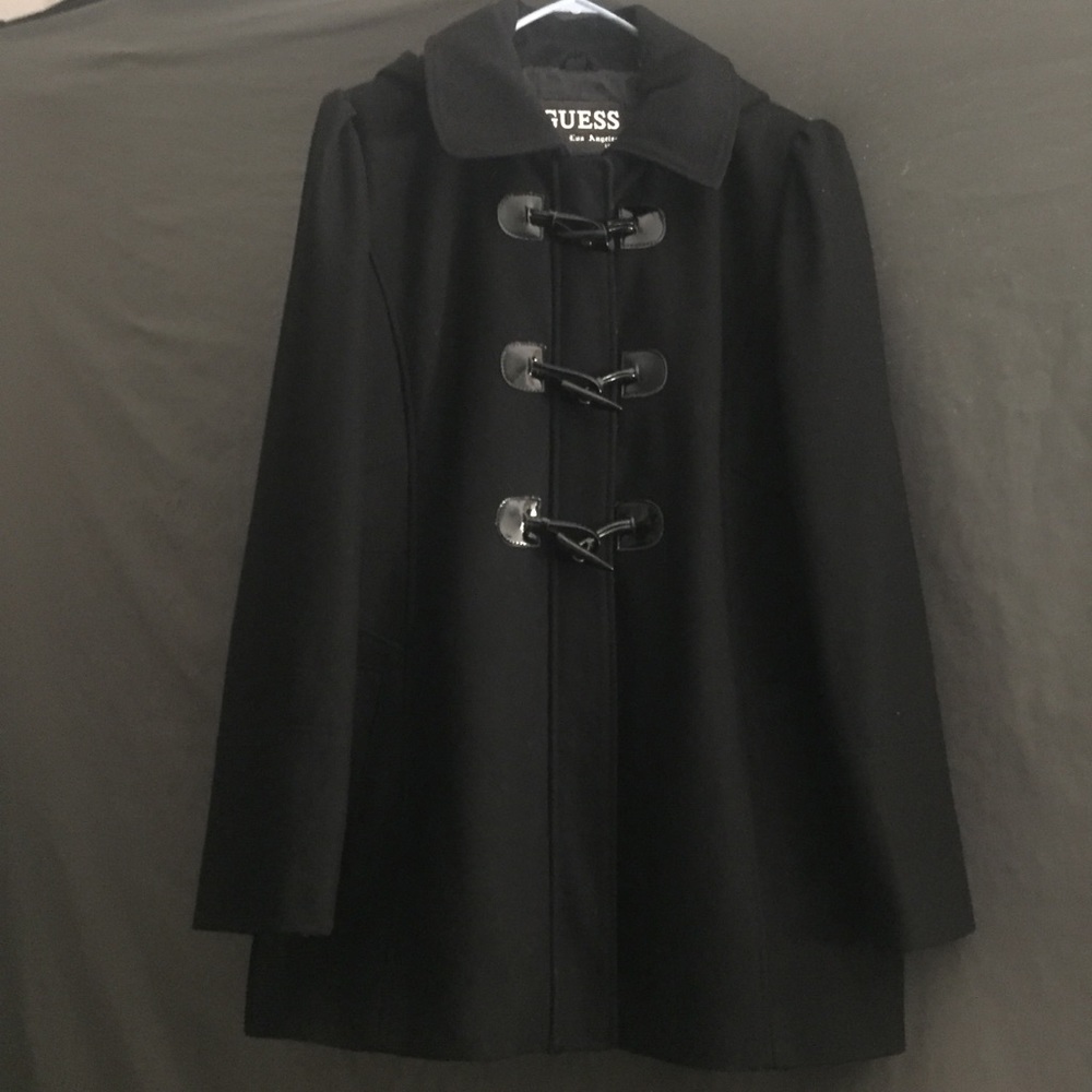 XL - Guess - Wool Black Peacoat